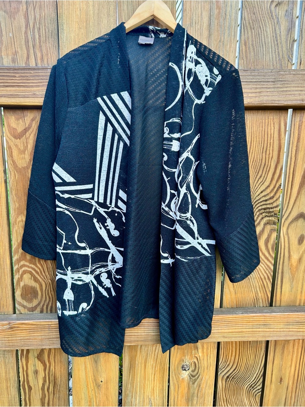 Easywear by Chico's  Kimono  Cardigan Sweater Sheer 3/4 Sleeve Sz. XL
